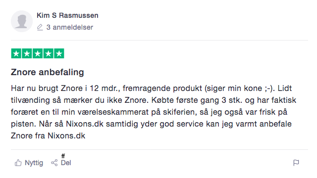 znore snorkeskinne anmeldelse trustpilot